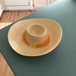 Cream and Orange Decorative Chip & Dip Bowl